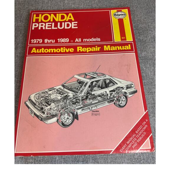 Haynes (601) 1979-1989 HONDA Prelude Auto Repair Manual All Models - Picture 1 of 3